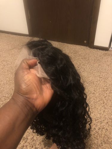 Customer photo review of Deep Curly Wear & Go Glueless Wigs With Natural Hairline 3D Dome Cap Lace Closure Wigs