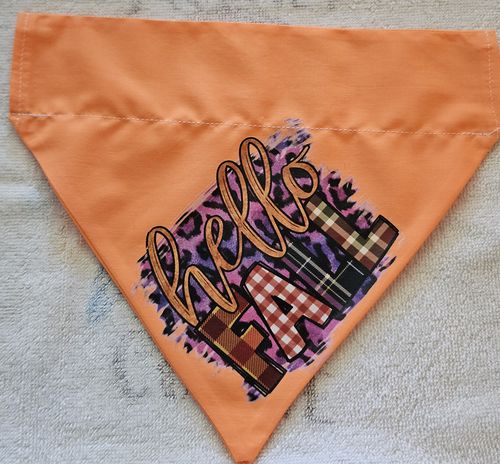 Customer photo review of Hello Fall Purple  DTF Transfer