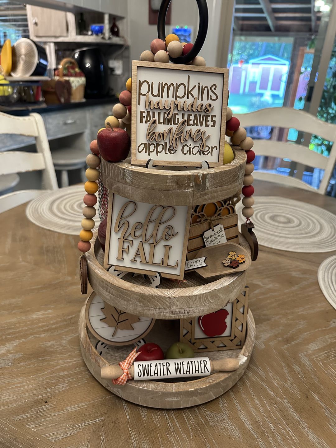 Customer photo review of Classic Autumn Themed Tiered Tray Decor Bundle