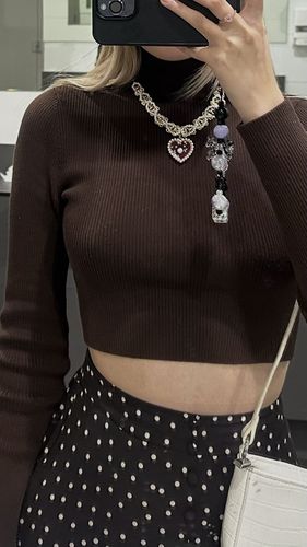 Customer photo review of Vintage Hearts Pearls Chain Necklace