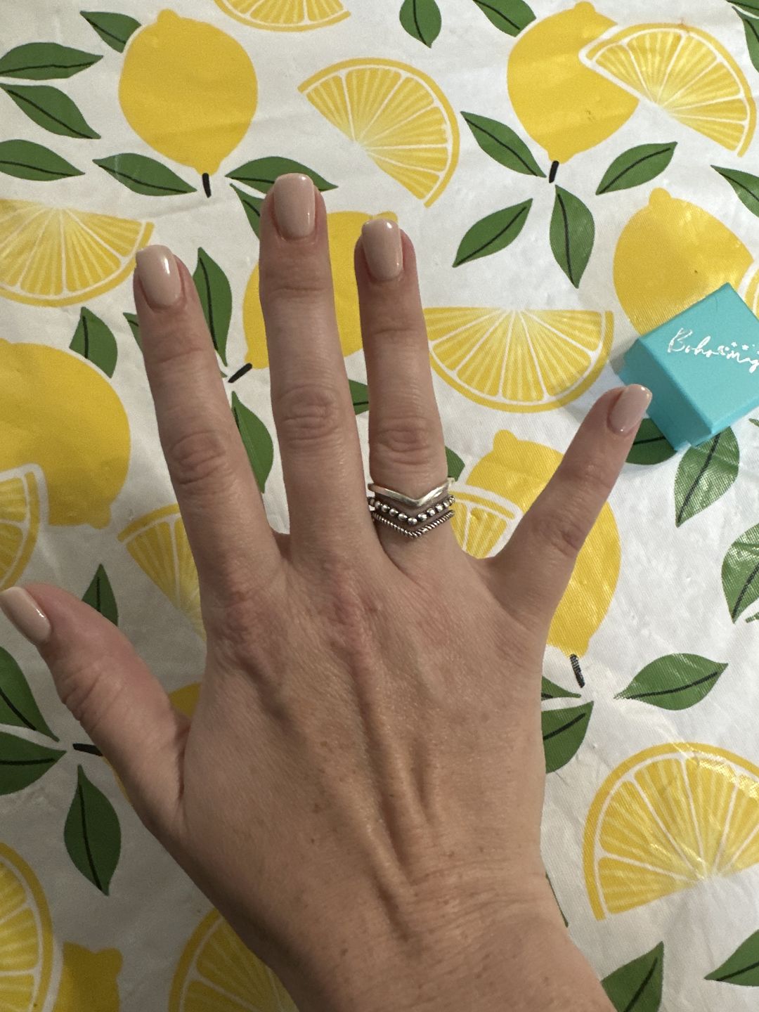 Customer photo review of Triple Chevron Boho Ring Sterling Silver