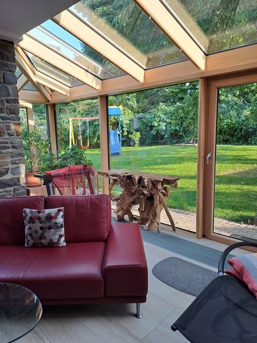 Customer photo review of Teak Wurzelholz Konsole NAGA Breite 140cm mit Glasplatte - Unikat