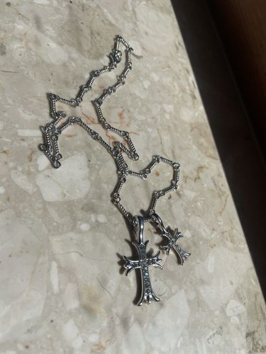 Customer photo review of Double Cross Necklace
