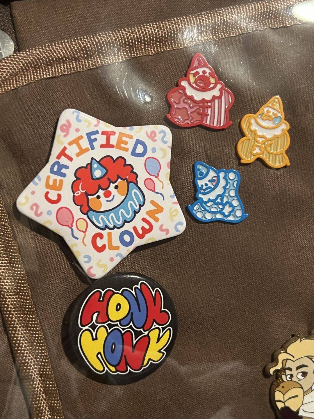 Customer photo review of Cute Lil Clown Enamel Pins