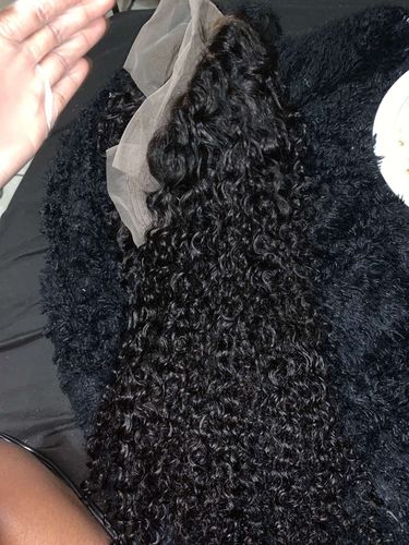 Customer photo review of Curly Wear & Go Glueless Wigs With Natural Hairline Dome Cap Lace Closure Wigs