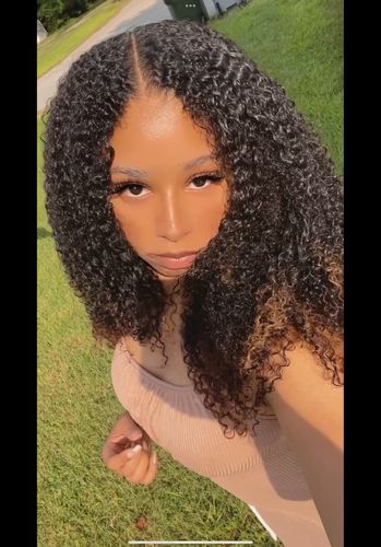Customer photo review of Curly Wear & Go Glueless Wigs With Natural Hairline Dome Cap Lace Closure Wigs