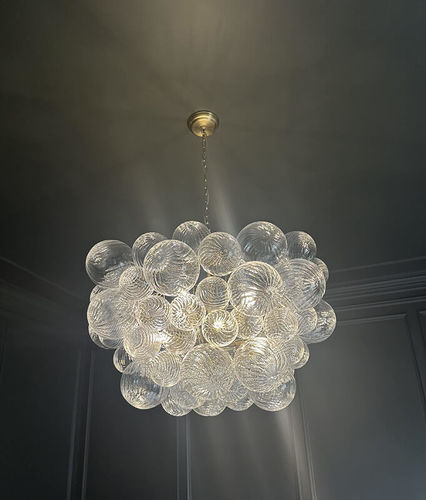 Customer photo review of Modern Cluster Glass Globe Bubble Chandelier