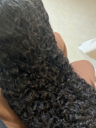 Customer photo review of Curly Wear & Go Glueless Wigs With Natural Hairline Dome Cap Lace Closure Wigs