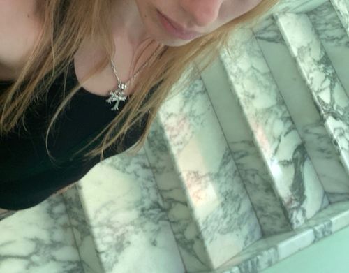 Customer photo review of Double Cross Necklace