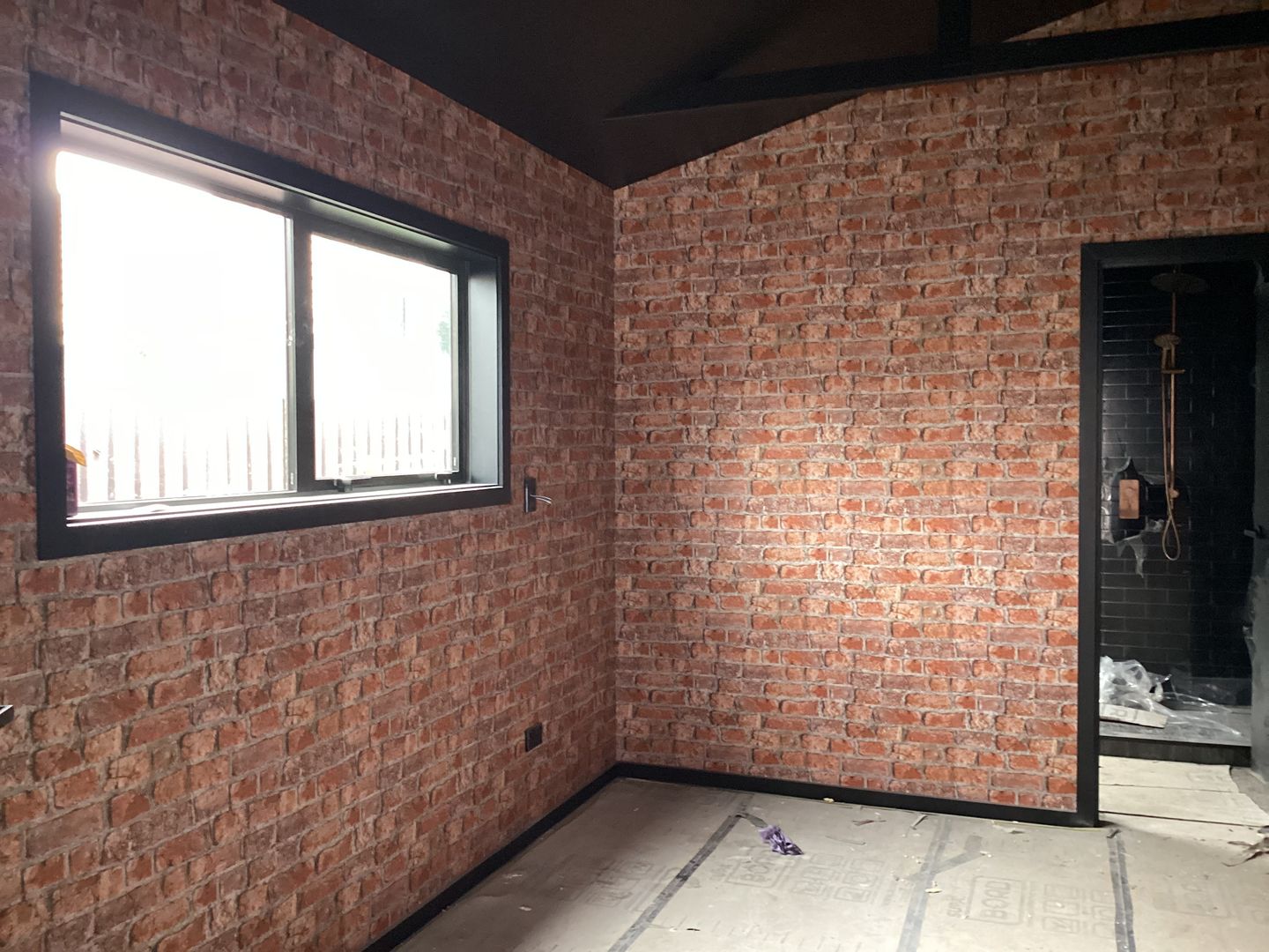 Customer photo review of Distressed Brick Wallpaper - Many Different Styles
