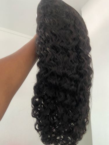 Customer photo review of Curly Wear & Go Glueless Wigs With Natural Hairline Dome Cap Lace Closure Wigs