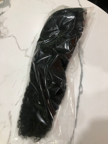 Customer photo review of Curly Wear & Go Glueless Wigs With Natural Hairline Dome Cap Lace Closure Wigs