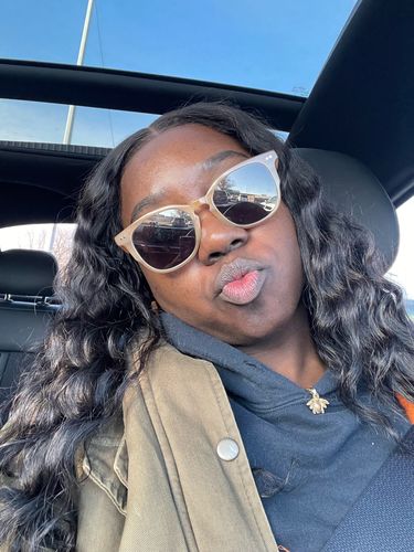 Customer photo review of Deep Curly Wear & Go Glueless Wigs With Natural Hairline 3D Dome Cap Lace Closure Wigs