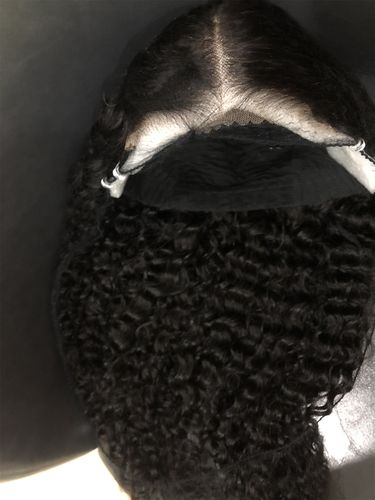 Customer photo review of Curly Wear & Go Glueless Wigs With Natural Hairline Dome Cap Lace Closure Wigs