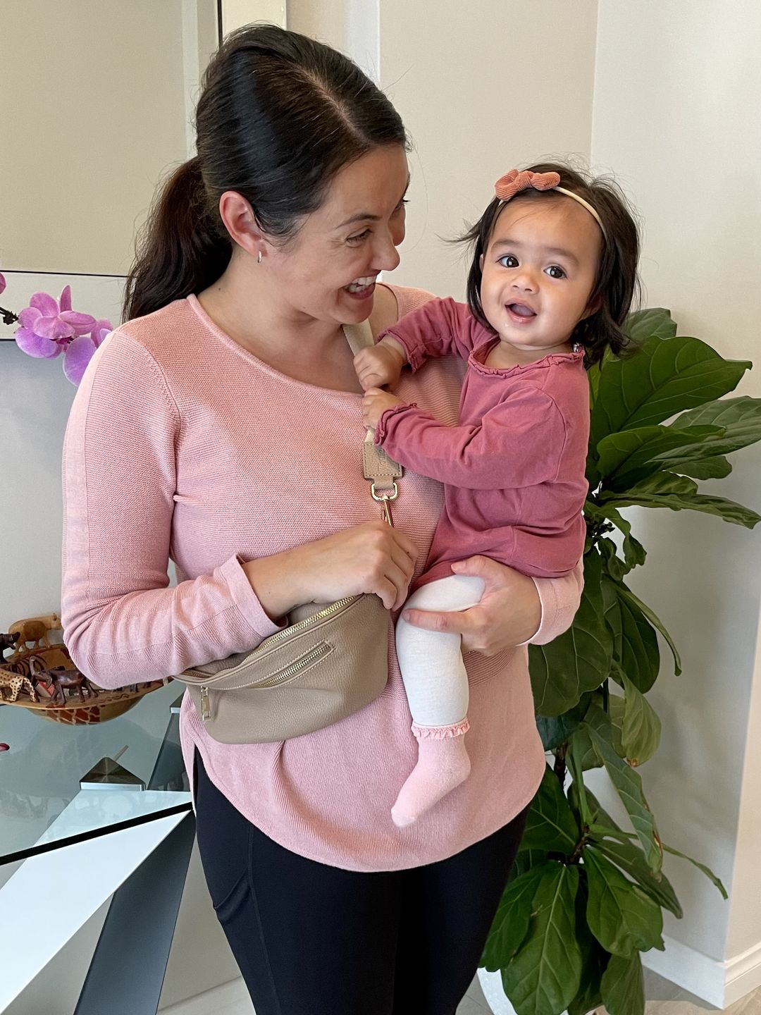 Customer photo review of The Wing Woman Bum Bag (Stone)