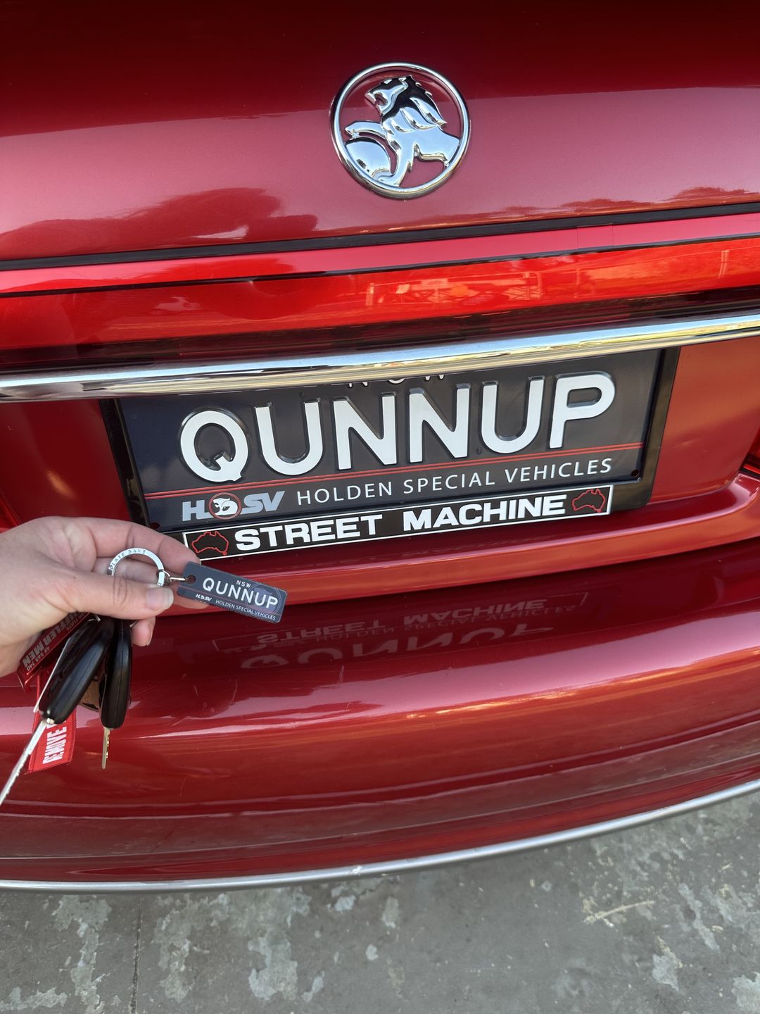 Customer photo review of NSW HSV Licence Plate Custom Keychain