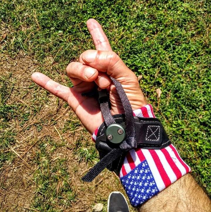 Customer photo review of Tourna Tennis Flag Wristbands- America Flag (2 Pack)