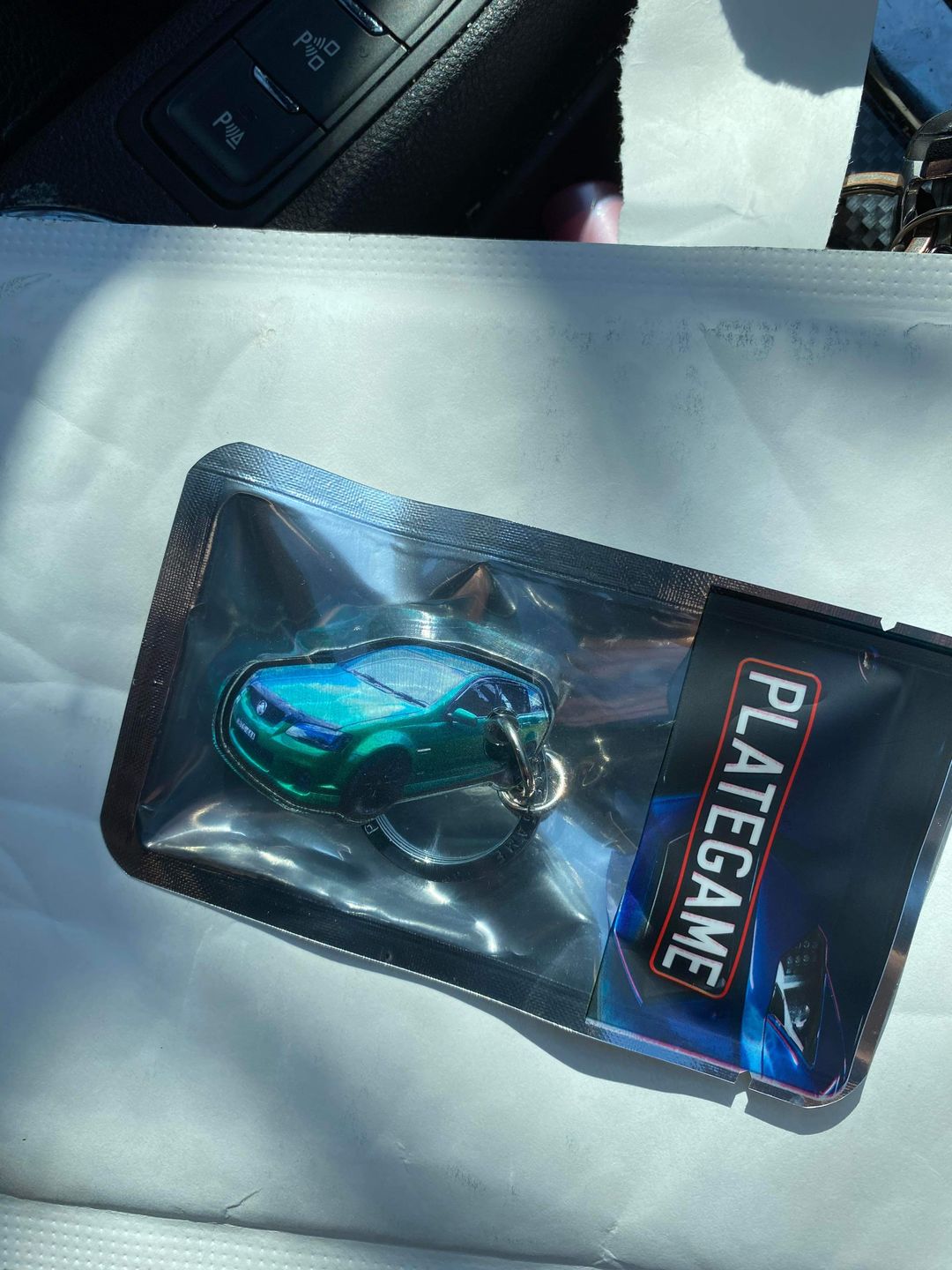 Customer photo review of PG Mini Custom Keychain