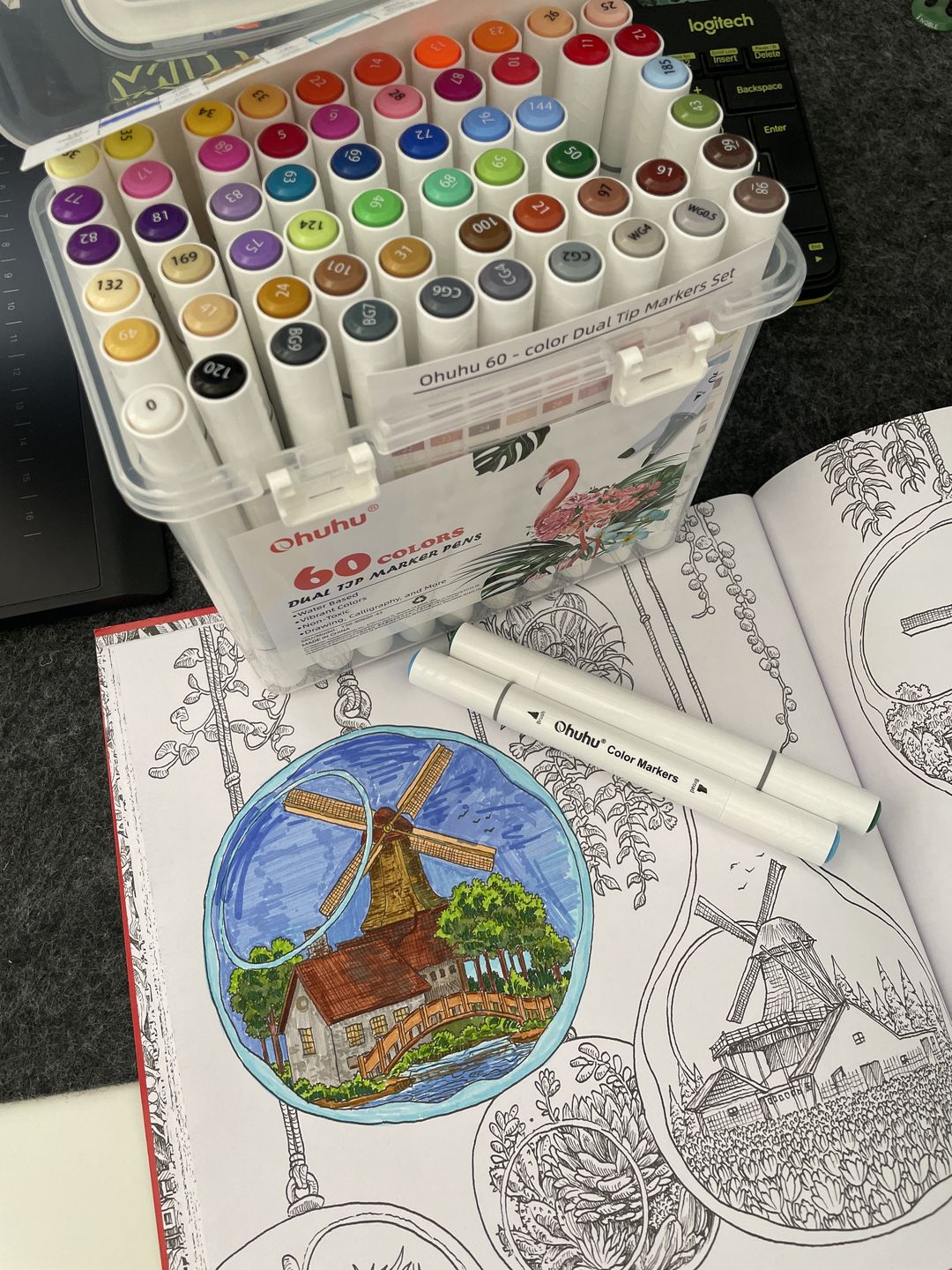 Customer photo review of Ohuhu Dual Tips Water-Based Art Markers