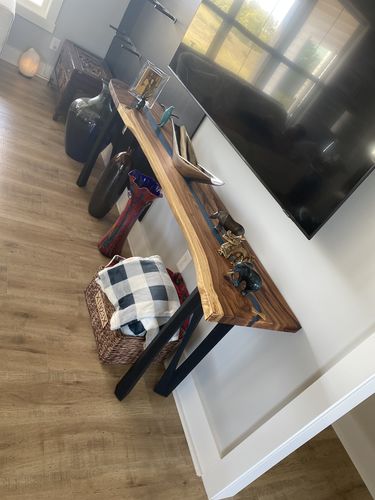 Customer photo review of Metal Console Table Legs - 210 Norah - 11W, 28H inch