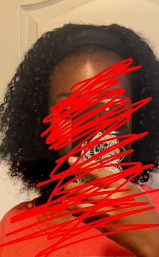 Customer photo review of Kinky Curly Virgin Human Hair Clip in 3/4 Half Wig