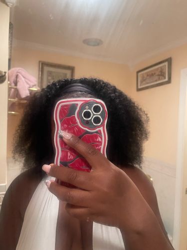Customer photo review of Kinky Curly Virgin Human Hair Clip in 3/4 Half Wig