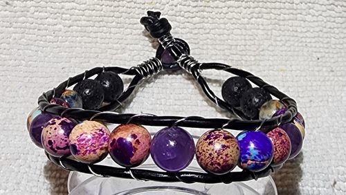 Customer photo review of 15.5" 6mm/8mm purple green emperor jasper round beads