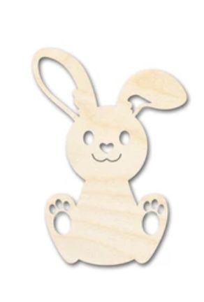 Customer photo review of Unfinished Wood Cute Bunny Shape - Easter Spring Kids Craft - up to 36" DIY