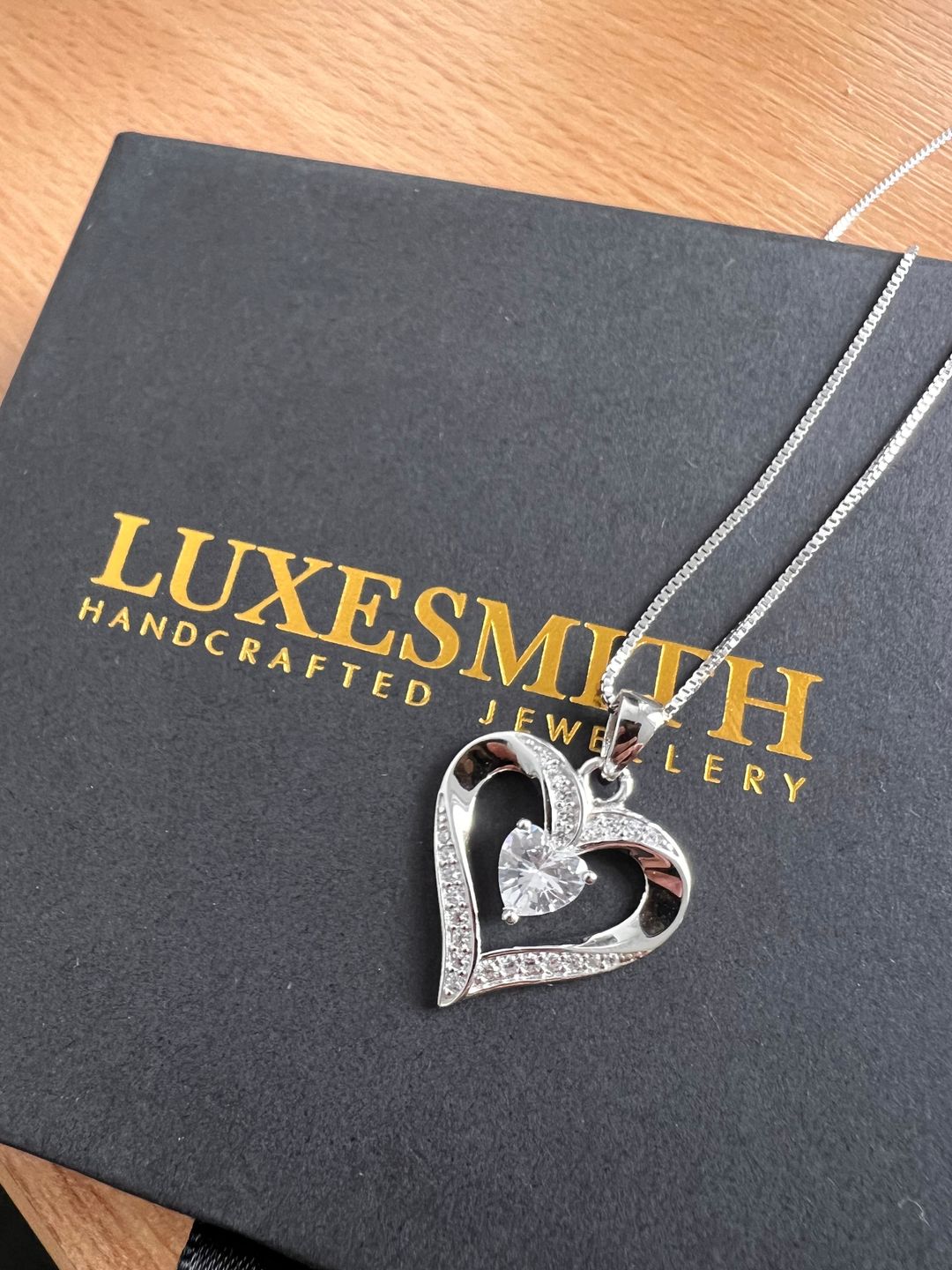Customer photo review of To my soulmate - Silver Love Heart Necklace