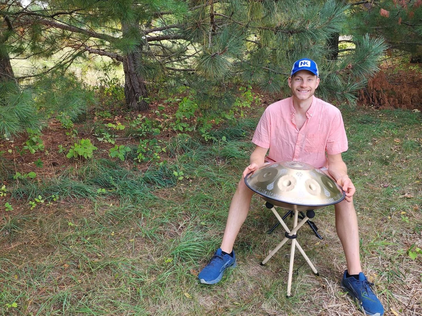Customer photo review of Cosmos Handpan Golden Mandarins 9/10/12 Notes D Minor Scale hangdrum with gift set