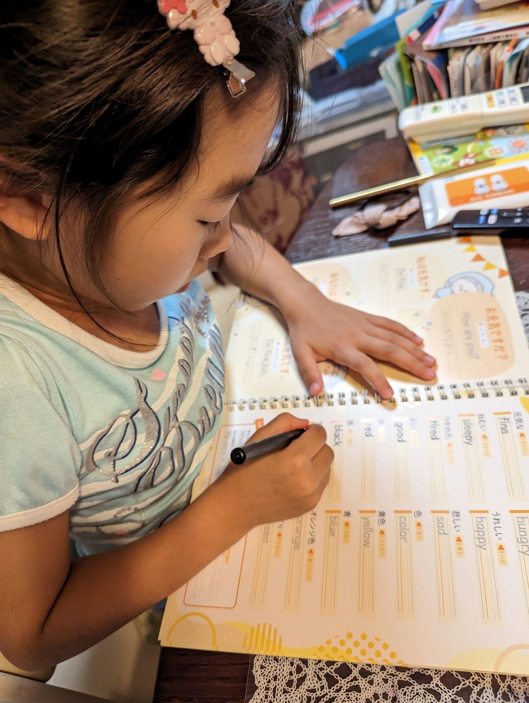 Customer photo review of 文字が消える!?まほうのドリル （アルファベット・ローマ字 / 小学英語 ３年生）