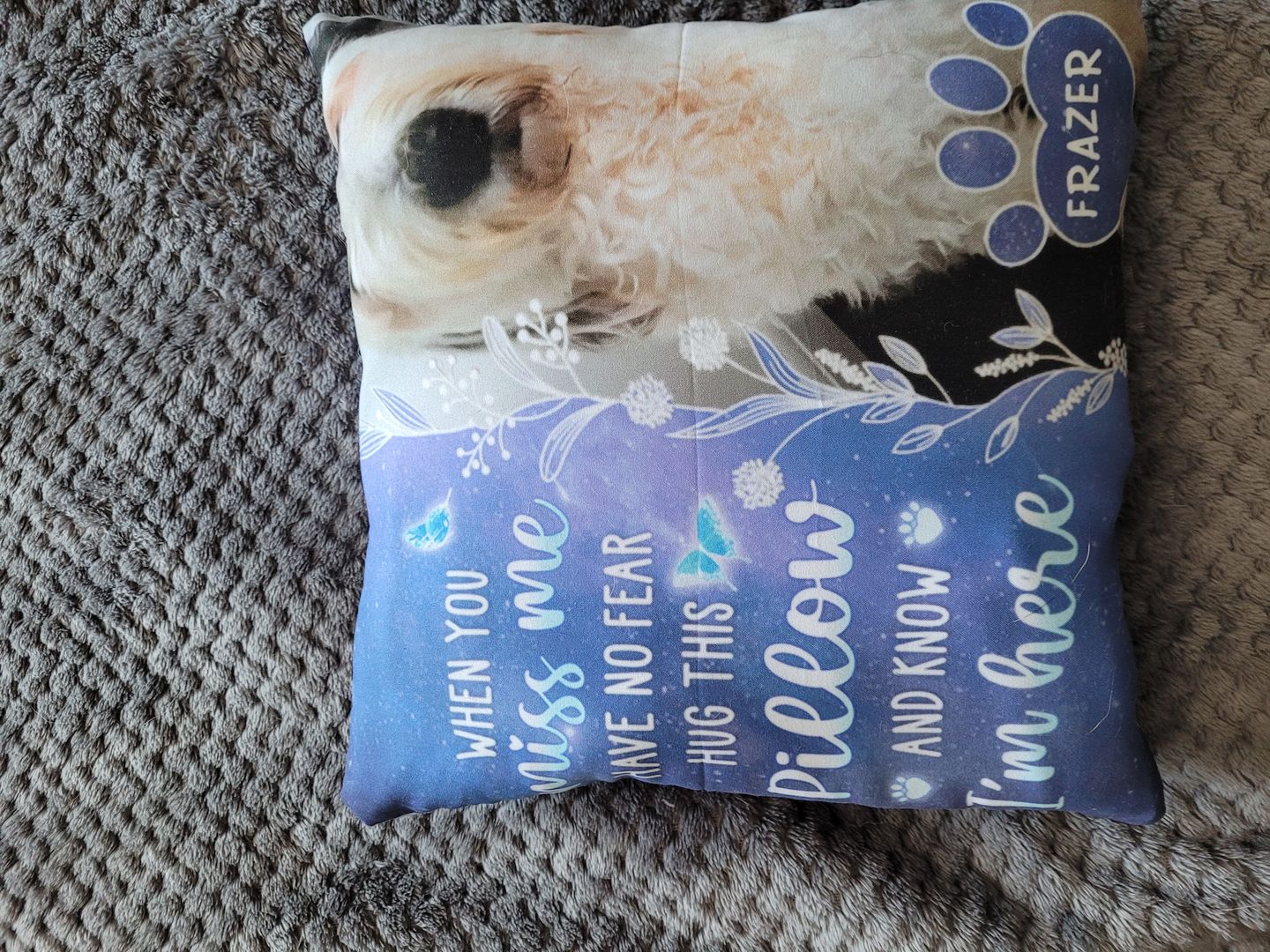 Customer photo review of Custom Photo My Love For You Is Always Here - Memorial Personalized Custom Pillow - Sympathy Gift, Gift For Pet Owners, Pet Lovers