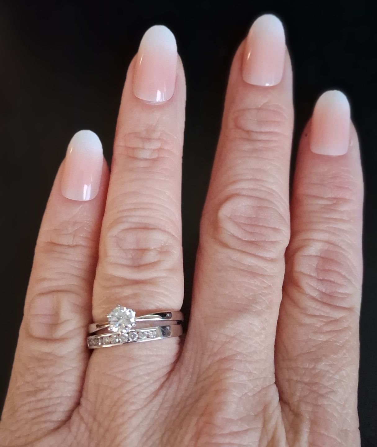 Customer photo review of Classic Solitaire Moissanite Six-Prong Sterling Silver Ring