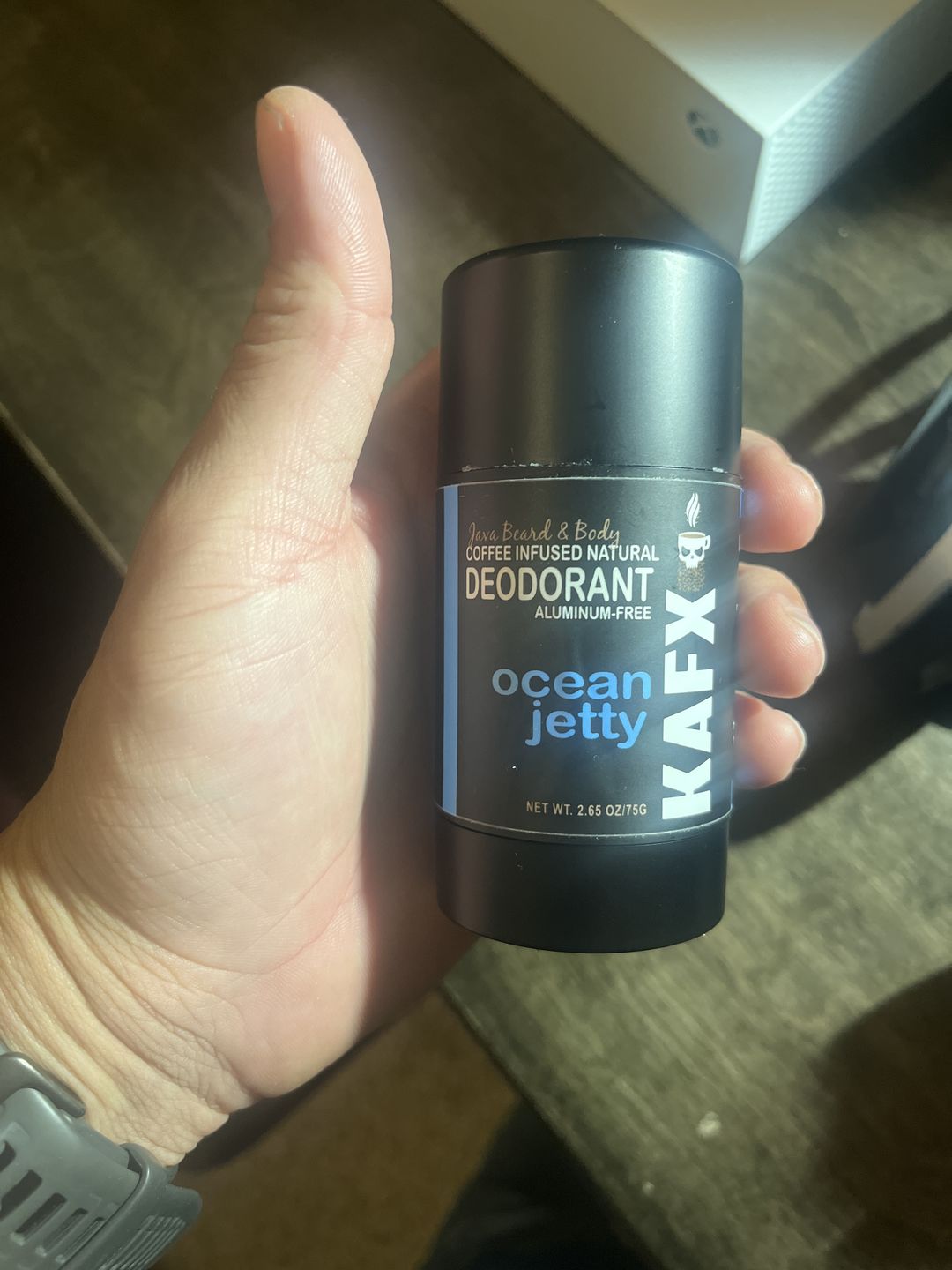 Customer photo review of Ocean Jetty Java Beard Deodorant