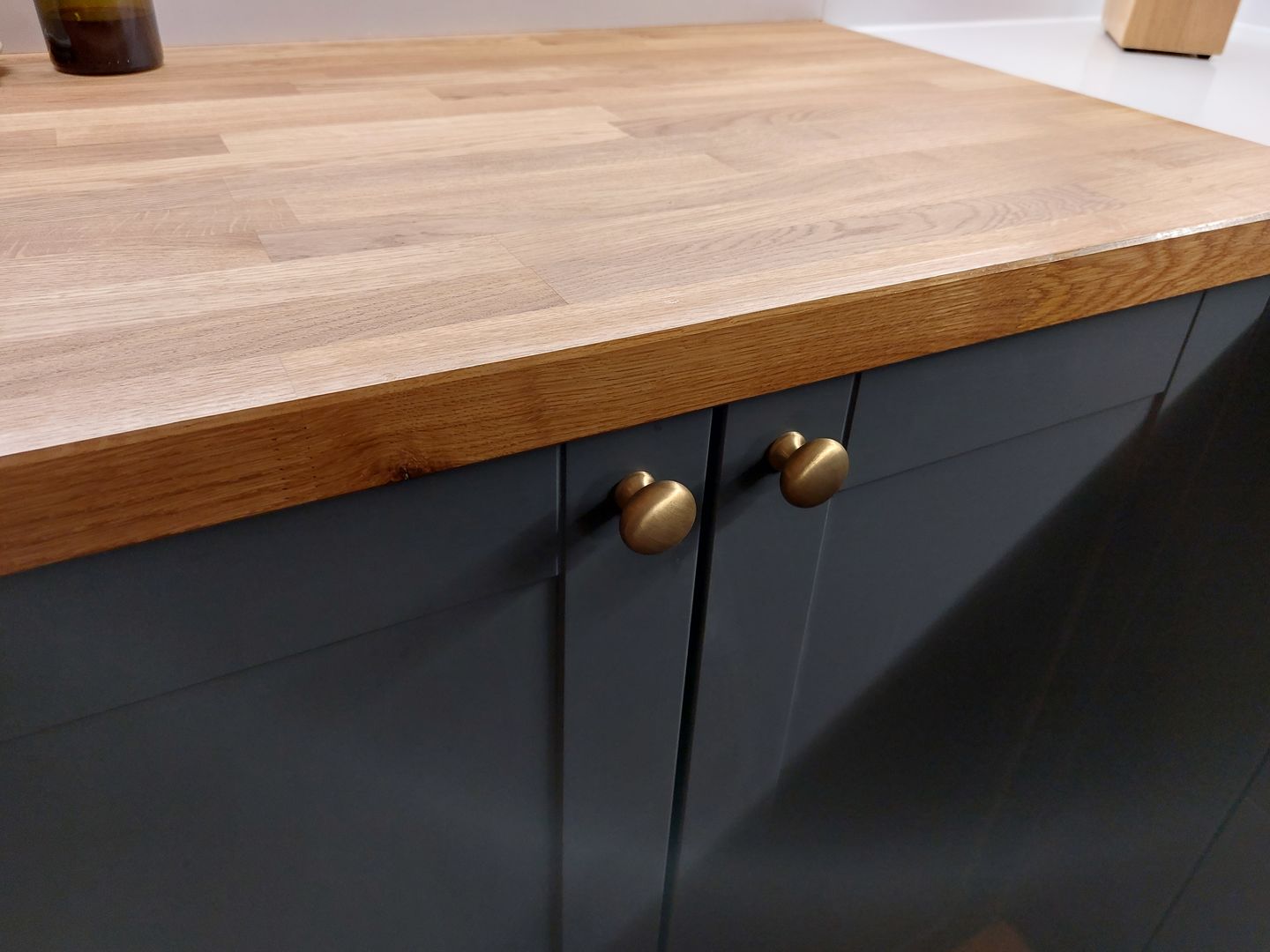 Customer photo review of Classic Brushed Satin Brass Cupboard Handles