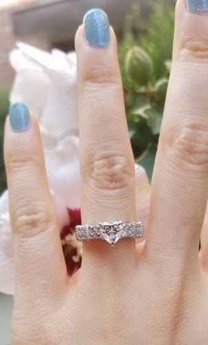 Customer photo review of Solitaire Heart 0.7ct Heart CZ Ring in Sterling Silver