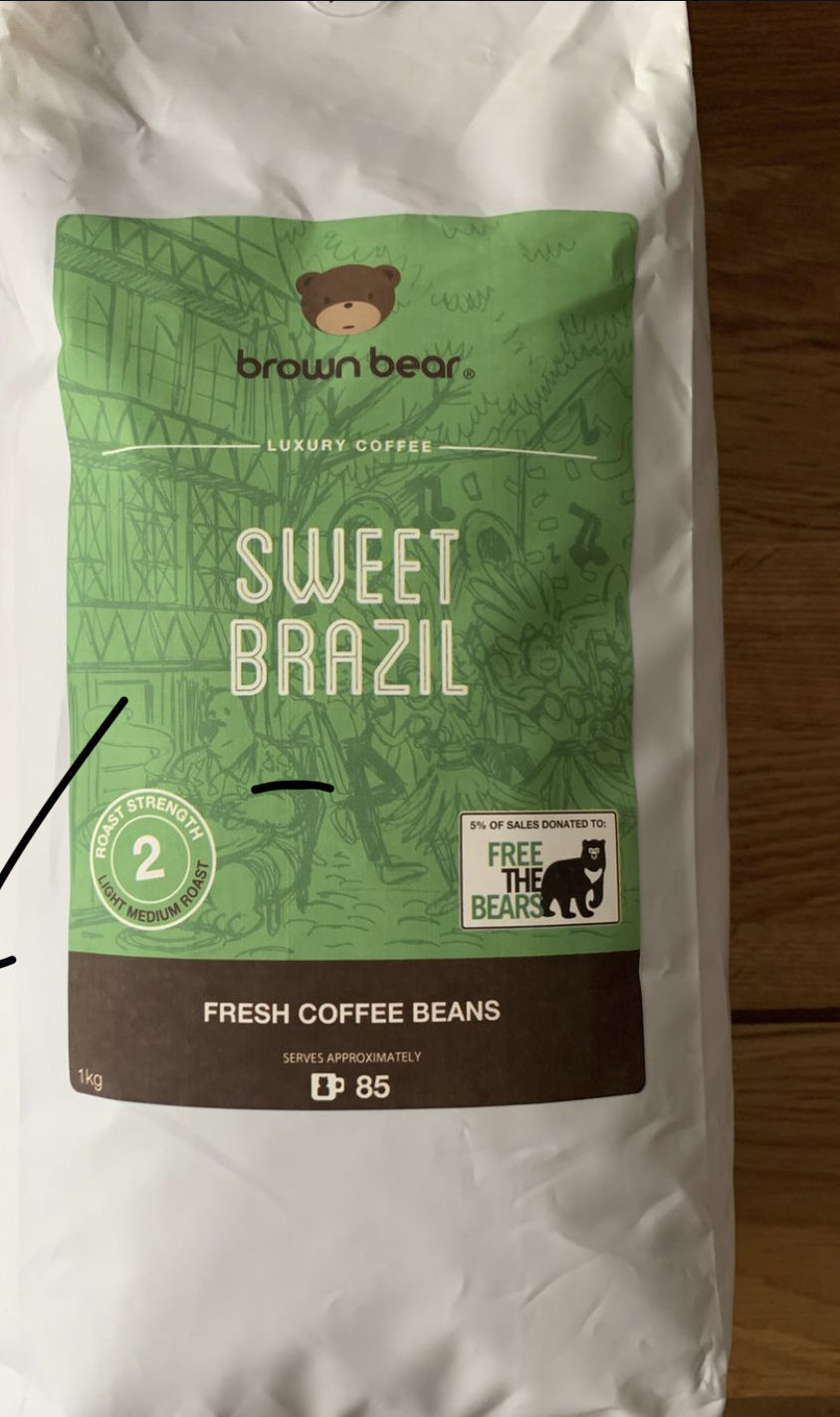 Customer photo review of Medium Light Roast Coffee, Strength 2 | Sweet Brazil