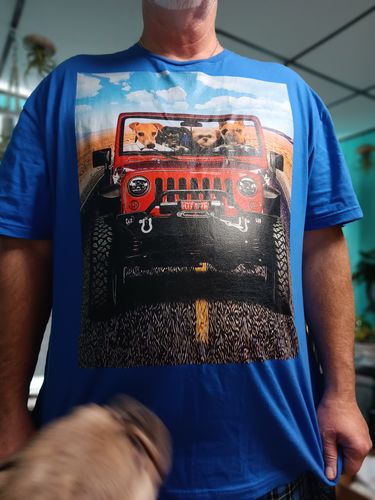 Customer photo review of 'The Yeep Cruisers' Personalized 4 Pet T-Shirt