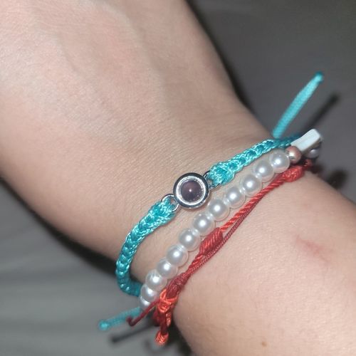 Customer photo review of Personalised Photo Projection Bracelet