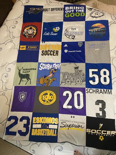 T-shirt quilt featuring eskd soccer, eskd basketball by julie from MN