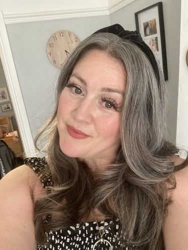 Customer photo review of Amber Strip Lashes