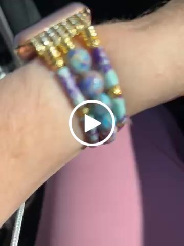 Customer video review of Periwinkle Jasper Stretch Apple Watch Strap
