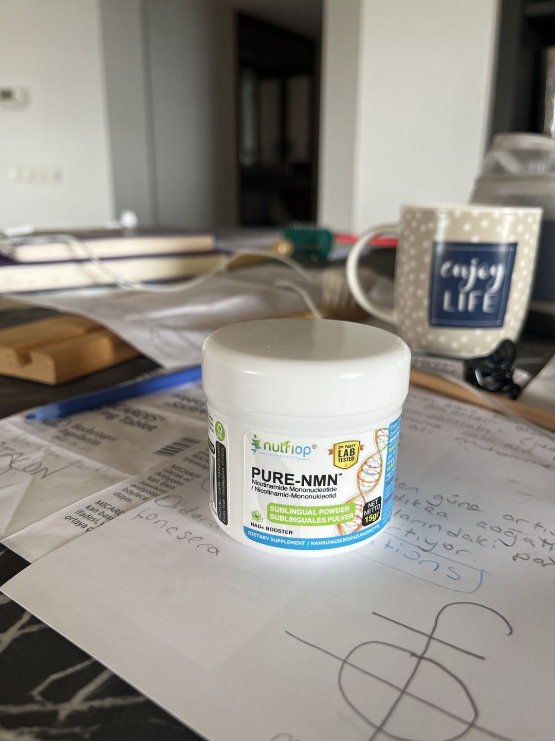 Customer photo review of PURE-NMN Nicotinamide Mononucleotide Extreme Potency sublingual powder -15 grams