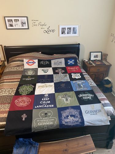 T-shirt quilt with irish culture, pubs themes by Eric from TX