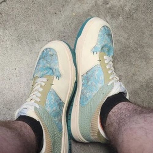 Customer photo review of Van Gogh Almond Blossoms inspired sneakers