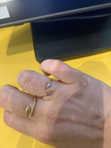 Customer photo review of Labradorite Teardrop Ring (Gold)