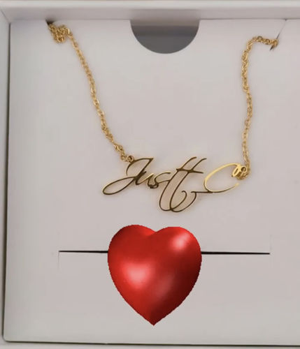 Customer photo review of Personalized Script Necklace