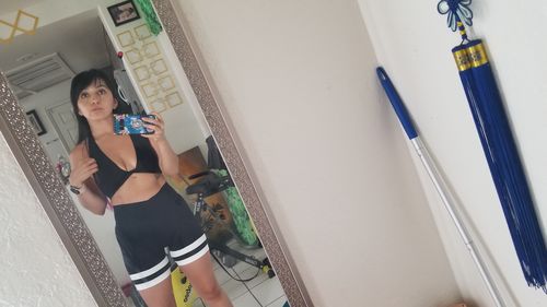 Customer photo review of Black Halter Twist Sports Bra