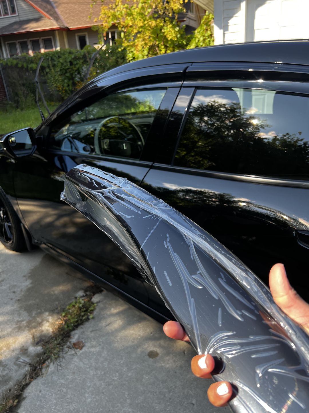 Customer photo review of 2016-21 Honda Civic Hatchback Tape-On Window Visors Wind Deflectors Rain Guards