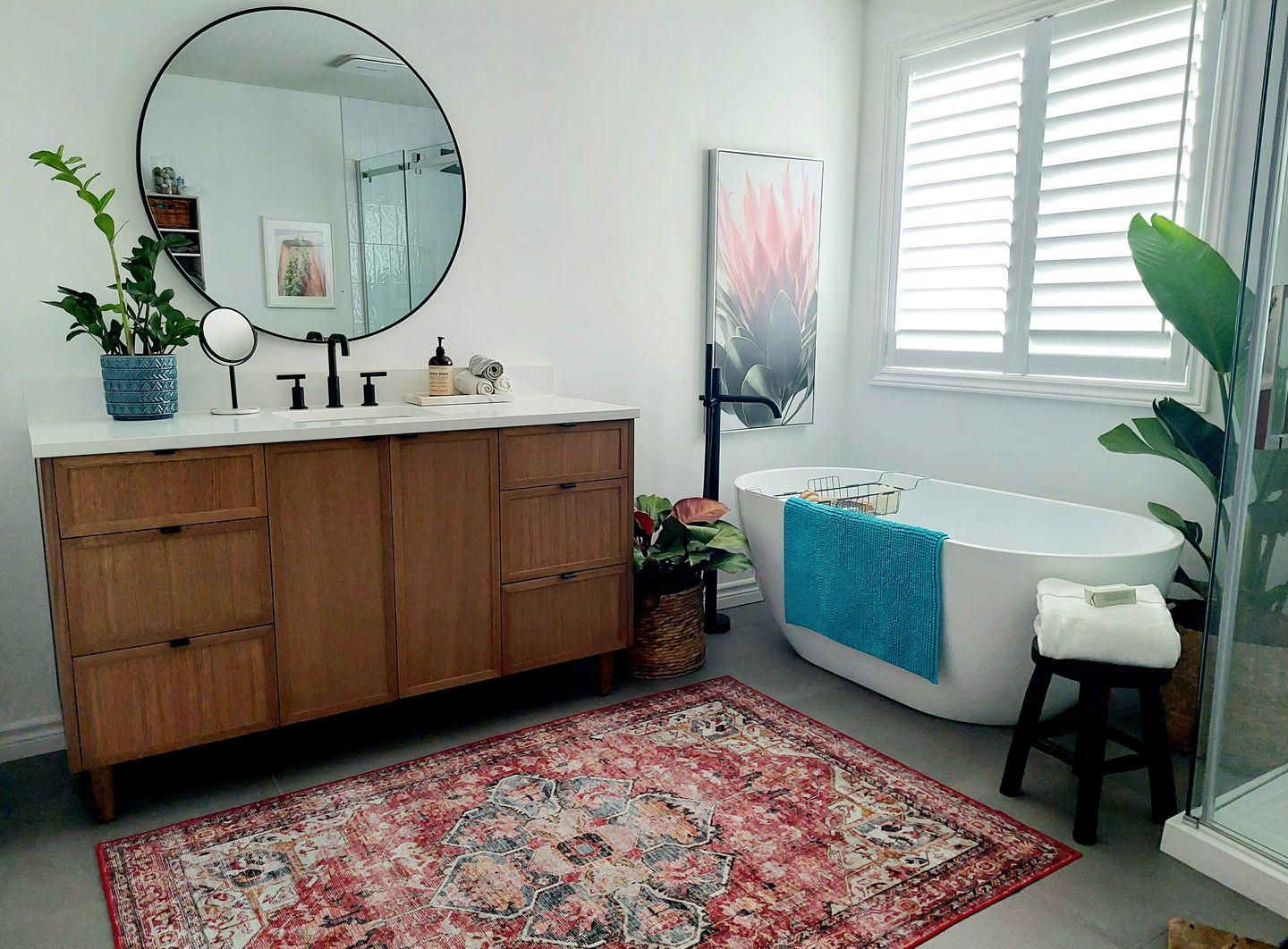 Customer photo review of Cape Breton 60" Mid Century Oak Bathroom Vanity